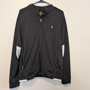 Polo Ralph Lauren XL Track Jacket | Black White Zip Up Streetwear Sportcore Y2k
